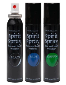 Spirit Spray - Halloween - Costume Face & Body Makeup 3 Pak - Black, Blue, Green - Picture 1 of 3