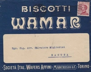 1925 Italia - Regno, Lettera pubblicitaria viaggiata Biscottificio WAMAR - Imagen 1 de 1