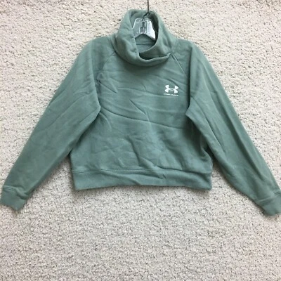 Suéter Under Armour Mediano Adulto Verde Pullover Cuello Simulado Logo Suelto Mujer M Foto 1 de 4