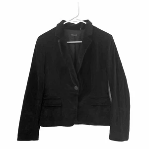 Tahari BROWN Chocolate Velour Single Button Blazer Size 10 Velvet - Picture 1 of 11