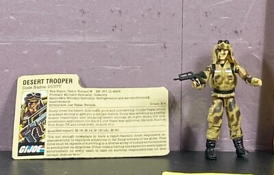 GI Joe 1985 Dusty con accesorios y tarjeta de archivo V1 leer figura de colección Foto 1 de 4