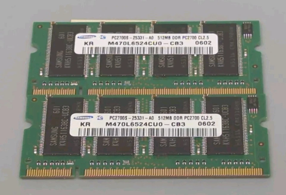 512MB x2 Memory RAM for Gateway MX6436, MX6437, MX6438, MX6441, MX6442,  - Image 1 of 1