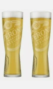 2 vasos de cerveza nucleados transparentes Peroni Nastro Azzuro Signature 625/500 ml nuevo sin caja - Imagen 1 de 5