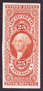 US R46P3 25c Insurance Proof on India Paper - Picture 1 of 2