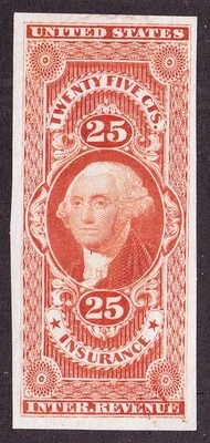 US R46P3 25c Insurance Proof on India Paper - Image 1 of 2