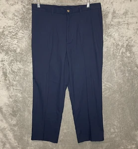 Ashworth Men Classic Travel High Rise Straight Navy Blue Golf Pants 39x30* - Picture 1 of 14
