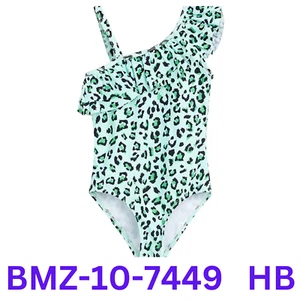 Kanu Surf Girls' Morgan Floral Ruffle1-Piece Swimsuit, Beach Leopard Green, 14 - Picture 1 of 2