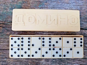 Vintage Soviet Game DOMINO Full set Original plastic Game USSR - Picture 1 of 6