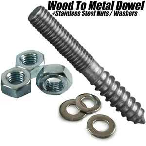 MUEBLES M6 FIJACIÓN MADERA A METAL CLAVIJAS PERNOS DE PARED + TUERCAS/LAVADORAS  - Imagen 1 de 2