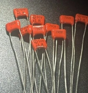 10 Each - Condensador Sprague Mica 0,1M / 0,1UF 50V 7909 - Nuevo de lote antiguo - Imagen 1 de 4