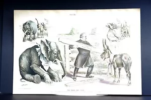 President Cleveland 1895 TO VICTOR BELONG the SPOILS CIVIL SERVICE REFORM Puck - Picture 1 of 11