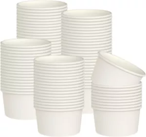 80 Pcs 8 Ounce Ice Cream Cups Disposable Paper Dessert Bowls for Hot and Cold - Picture 1 of 3