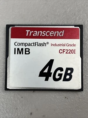 4GB Transcend Industrial CF CompactFlash w/ fast SLC memory CF220I - Image 1 of 3