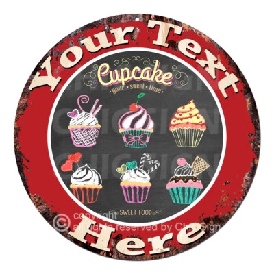 CP-0187 ANY NAME'S Custom Cupcake Bakery Personalized Metal Sign Decor Gift idea - Image 1 of 2