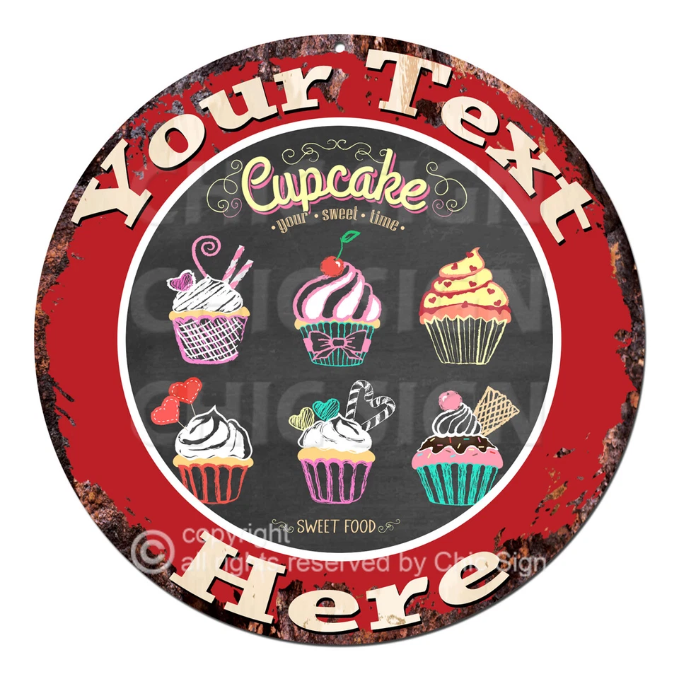 CP-0187 ANY NAME'S Custom Cupcake Bakery Personalized Metal Sign Decor Gift idea - Image 1 of 2
