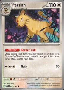 Persian 053/165 Uncommon Scarlet and Violet 151 Pokemon TCG - Picture 1 of 2