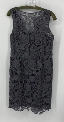 Adrianna Papell  Women’s Sleeveless Lace Cocktail Sheath Dress 10 Pet Gray - Image 1 of 4