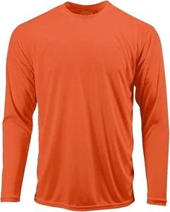 BURNT ORANGE Moisture-Wicking High Vis 100% Polyester Shirt (ADULT SMALL) - Picture 1 of 7