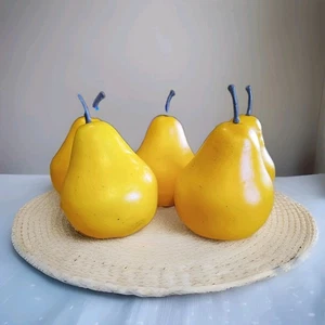 5 künstliche Deko Kunst Obst Birnen realistisch leicht gelb aussehen echt - Bild 1 von 5