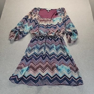 Vestido Speechless Para Mujer Talla Mediana Multicolor Informal Chevron Boho Manga 3/4 - Imagen 1 de 12