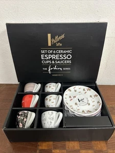 Vittoria Coffee Espresso Cups & Saucers Fashion Series No. 5 Set of 6 Ceramic - Picture 1 of 14