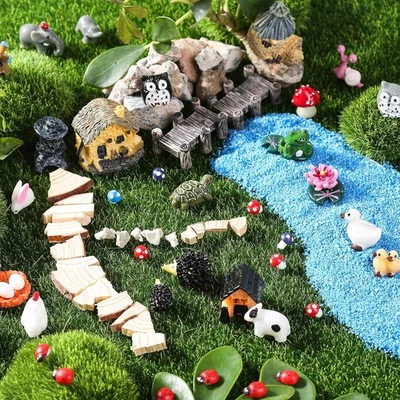 172Pcs Miniature Fairy Garden Accessories - Animal Figurines and Mini Landscapes - Image 1 of 4