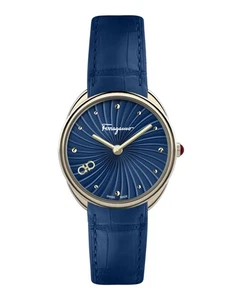 Orologio Ferragamo Donna Cuir Oro Cinturino 34mm Moda - Foto 1 di 5