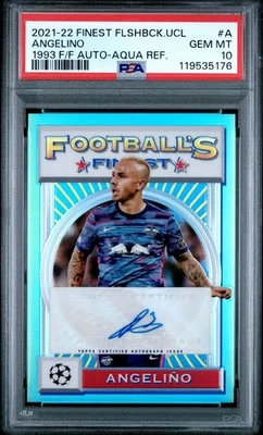 2021-22 Mejor Flashback UCL 1993 Angelino Aqua Refractor Automático #/30 PSA 10 Foto 1 de 2