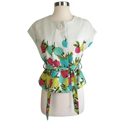 Chaqueta Bolero Anthropologie We Love Vera Mujer Vientos Salobre Fruta Talla 4 Recortada Foto 1 de 4