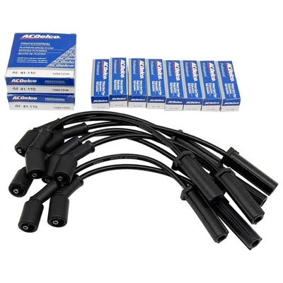 OEM 8X 41-110 Spark Plug &8X 9748UU Wire Set For Chevrolet G/M 4.8L 5.3L 6.0L US Foto 1 de 4