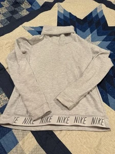 Nike Sweatshirt Womens Size Small Dri-Fit Long Sleeve Mock Neck Pullover Gray - Picture 1 of 5
