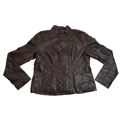 Chaqueta de Moto GUESS Imitación Cuero Talla Grande Clásica Informal Minimalista Rocker Y2K Foto 1 de 4