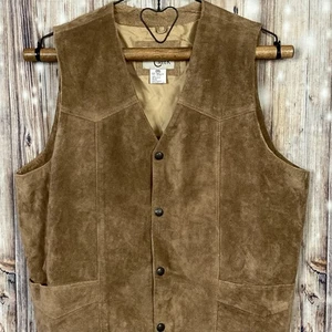 Chaleco de cuero Cripple Creek para hombre 2XL marrón claro a presión ML3061 Western XXL NUEVO - Imagen 1 de 14