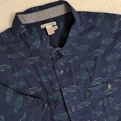 Рубашка на пуговицах мужская Carbon 2 кобальтовая размер XL синяя геометрическая повсюду - Изображение 1 из 4