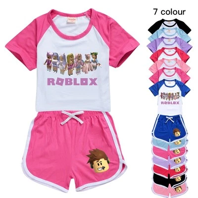 Kids Girls Boys ROBLOX Tops Shorts T-shirt Pants Outfits Tracksuit Pjs Set