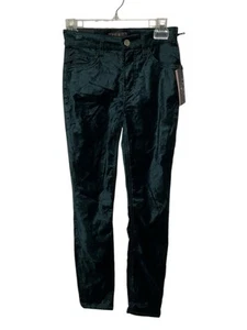 Jen7 by 7 for All Mankind Velvet Ankle Skinny Jeans A383748 Green Size 00 NEW - Picture 1 of 8