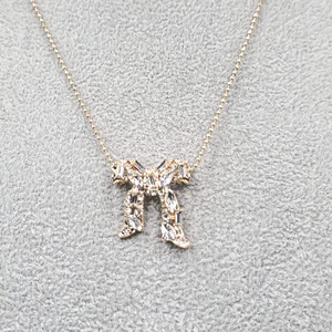 Baublebar Schleife Anhänger Halskette goldfarben Kristall Strass 18"-20" - Bild 1 von 9