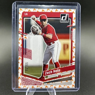 2023 Donruss Zach Neto On Fire /75  Angels - Image 1 of 2