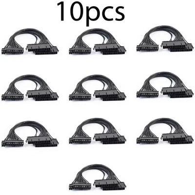 QTY10 Dual PSU ATX Power Supply Adaptor Cable 30cm 24Pin 20+4pin - 10 Pack Lot - Image 1 of 3