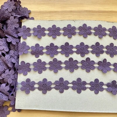 2 Yards Mauve Floral Water-soluble Ribbon Trim /Sewing/Crafts/Bridal/1.5" Wide - Image 1 of 4