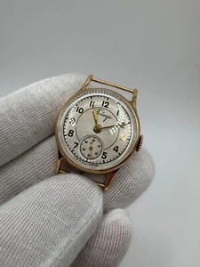 Vintage USSR Soviet Era Rose Gold 583 14K Mens Watch Pobeda 10.97g 1MChZ Factory - Picture 1 of 15