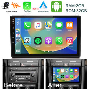 For Audi A4 2000-2009 Android 13 Car Stereo Radio CarPlay GPS Navi Wifi BT 2+32G