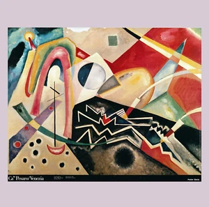 Wassily Kandinsky White Zig Zags vintage Art Exhibition lithography poster print - Picture 1 of 6
