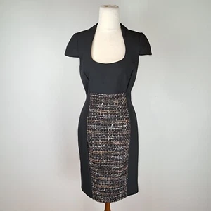 NEW Phase Eight Womens Dress Size 10 Black Tweed Stretch Formal Event Occasion - Picture 1 of 10