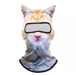 Faccia da sci gatto 3D con orecchie per festival musicali rave sci halloween festa outdoor - Foto 1 di 14