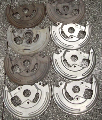 1967 1968 1969 Camaro Firebird Front Disc Brake Shields 5463496 5463497 One Pair - Image 1 of 4