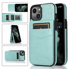 Shockproof Back Stand and Wallet Card Case Cover For iPhone 14 Plus 13 12 11 Pro