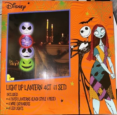 Декор для Хэллоуина бумажный фонарь с подсветкой Nightmare Before Christmas Jack - Изображение 1 из 3