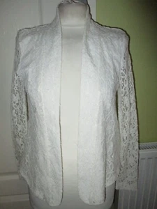 BNWT F&F SIZE 10 WOMENS IVORY CREAM LACE JACKET - Picture 1 of 5