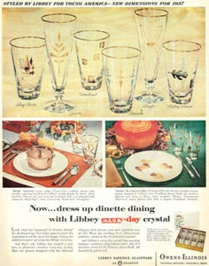 Libbey Every Day Crystal Leaf Cluster JARDIN Woodland STACCATO 1956 Revista Anuncio - Imagen 1 de 1